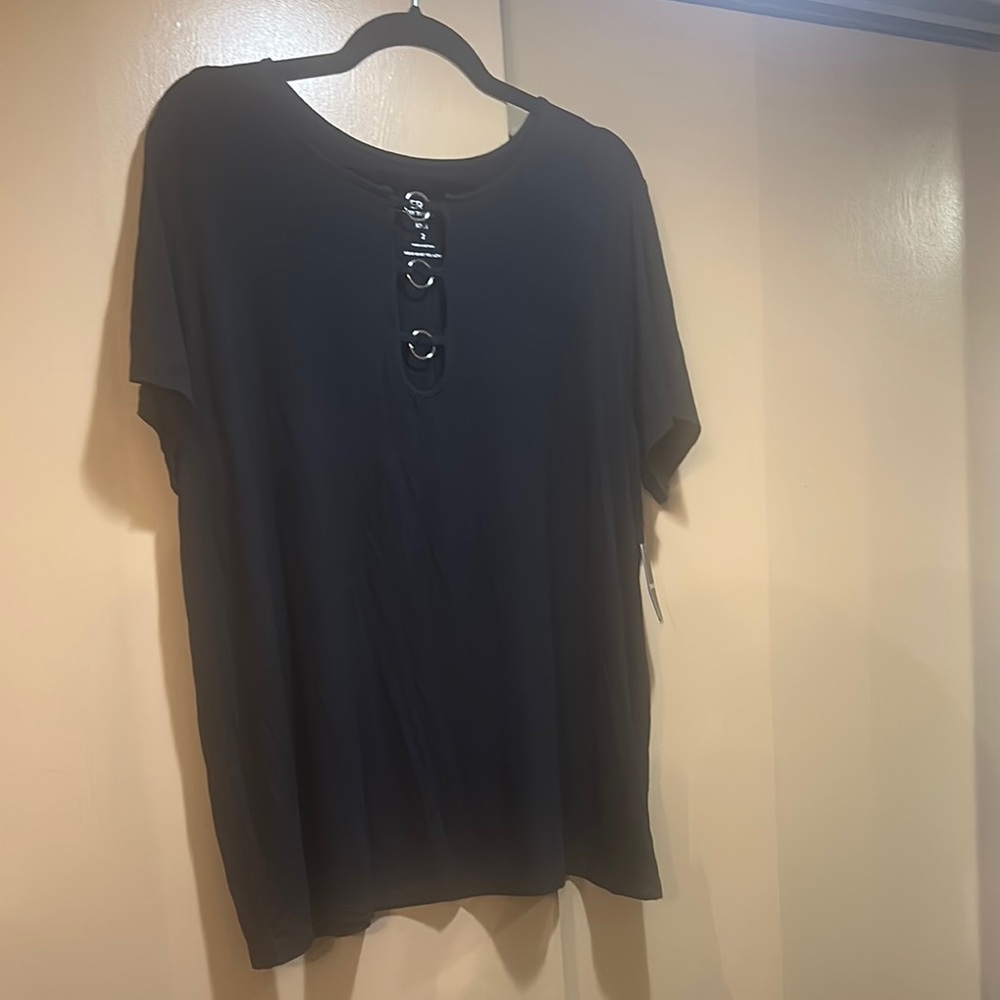 Torrid Black Boxy Embellished Blouse